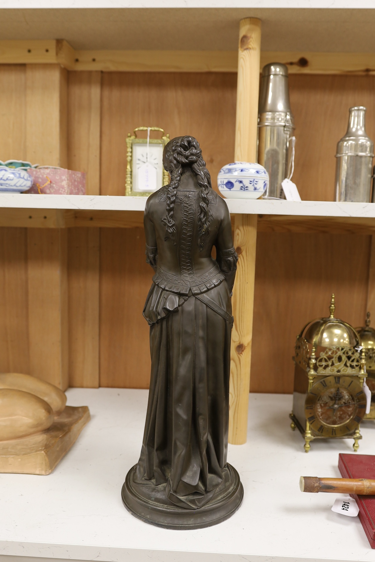 A bronze finished figure of a maiden, 56cm. Condition - good